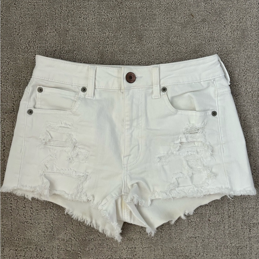 American Eagle White Jean Shorts